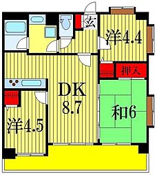 ラ・フォレ21 3DKの間取図画像