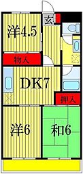 メゾンドゥボヌール 3DKの間取図画像