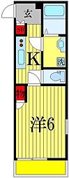 フローリッシュ津田沼3 1Kの間取図画像