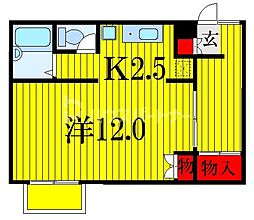 ベイコートNo.1 1Kの間取図画像
