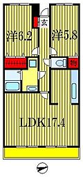 グランシャリオ 2LDKの間取図画像