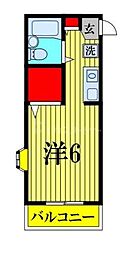 サンハイツ薬園台 ワンルームの間取図画像