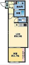 メゾン・ドゥ・アッシュ習志野 1LDKの間取図画像