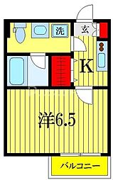 セドラス浪花 1Kの間取図画像