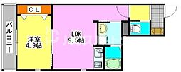 EverTwo 1LDKの間取図画像