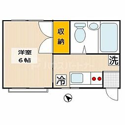 サンルーフ幕張 1Kの間取図画像