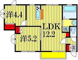 Maisondecornouiller 2LDKの間取図画像