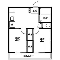 ロッキー鷺沼 2DKの間取図画像