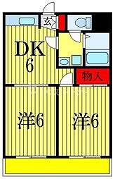 アルファービル 2DKの間取図画像