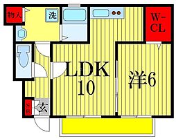 エムシーガル参番館 1LDKの間取図画像
