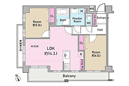 リュクス湘南鎌倉オーシャンビュー 2LDKの間取図画像