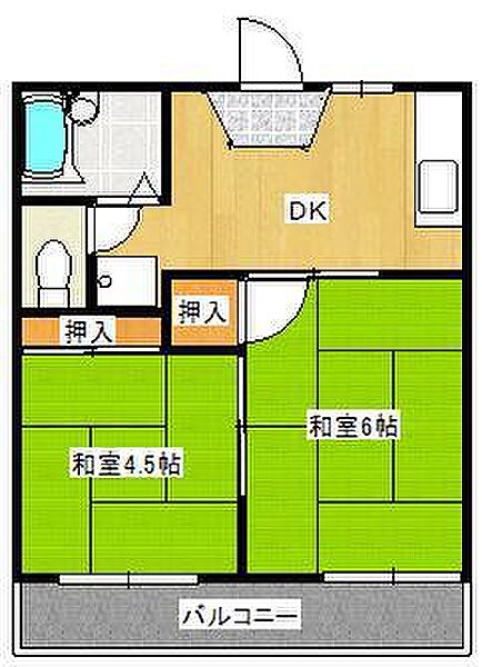 コーポ弓削A 202｜宮崎県宮崎市大塚町大迫北平(賃貸アパート2DK・2階・29.16㎡)の写真 その2