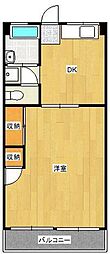 川崎ビル 1DKの間取図画像