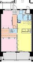 ヒカオプリンスマンション 2LDKの間取図画像