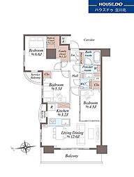 デュオ府中駅前 3LDKの間取図画像