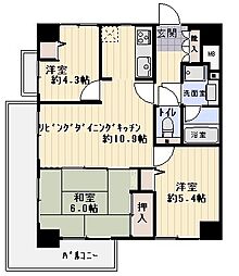 マートルコート調布グラン 3LDKの間取図画像