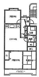 JR京浜東北・根岸線 大宮駅 徒歩25分の賃貸マンション 3階3LDKの間取り