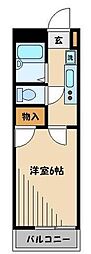レオパレスMakearrow3 1Kの間取図画像