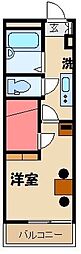レオパレスアンフィールド 1Kの間取図画像
