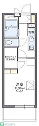 レオパレスリバーパーク 1Kの間取図画像