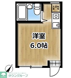 パークサイド瀬ケ崎 ワンルームの間取図画像