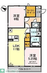 ウィスタリアG 2LDKの間取図画像