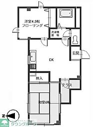 ホーマット北浦和 2DKの間取図画像