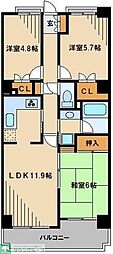 グランデュオ北街区 3LDKの間取図画像