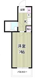 フェリスタバンビーノ 1Kの間取図画像