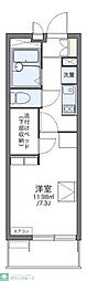 レオパレスWISTERIA 1Kの間取図画像