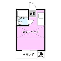 アベニューひるみ ワンルームの間取図画像