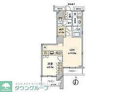 グランドミッドタワーズ大宮フォレストタワー 1SLDKの間取図画像