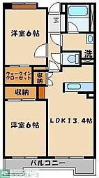ハイネス・エスエスティ 2LDKの間取図画像