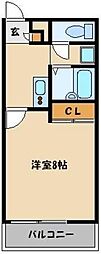 レオパレスルナルミエール与野 1Kの間取図画像