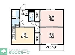 エスポワール 2DKの間取図画像