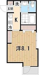 RIS参番館 1Kの間取図画像