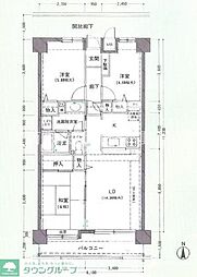 与野本町ローヤルコーポ 3LDKの間取図画像