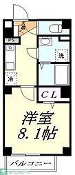 エミネックス新中里B棟 1Kの間取図画像