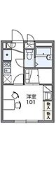レオパレスメルベーユTM 1Kの間取図画像