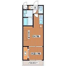 メルベージュ千林大宮 1DKの間取図画像