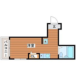 デイズ桜川2 ワンルームの間取図画像