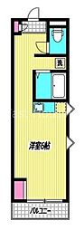 西武新宿線 沼袋駅 徒歩2分の賃貸マンション 2階ワンルームの間取り
