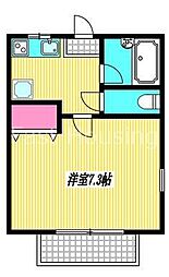 グランメール 1Kの間取図画像