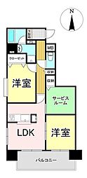 グランツ河辺2 2SLDKの間取図画像