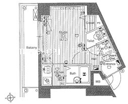 ガーラ新宿下落合 1Kの間取図画像