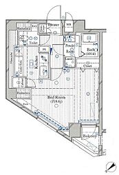 ヴォーガコルテ世田谷上町 1Kの間取図画像