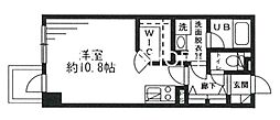 レジディア六本木檜町公園 ワンルームの間取図画像