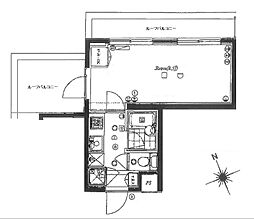 パレ・ホームズ大井町 1Kの間取図画像