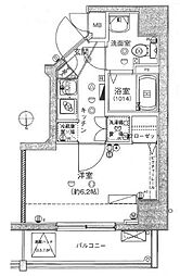 ハーモニーレジデンス木場ステーションフロント 1Kの間取図画像