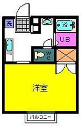 パーシモンコートA 1Kの間取図画像